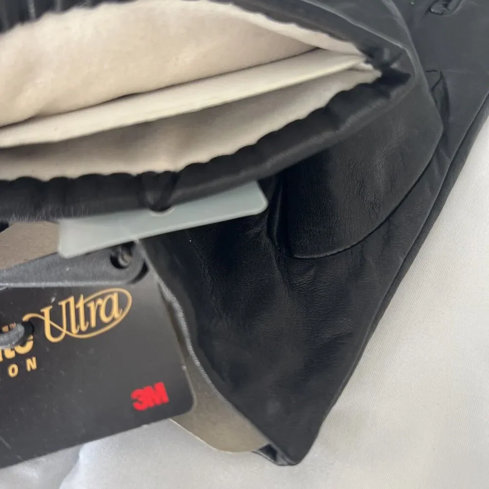 Women’s winter Isotoner ultra thinsulated Lined Black Leather Gloves Size 8 NWT - Picture 10 of 11